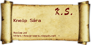 Kneip Sára névjegykártya